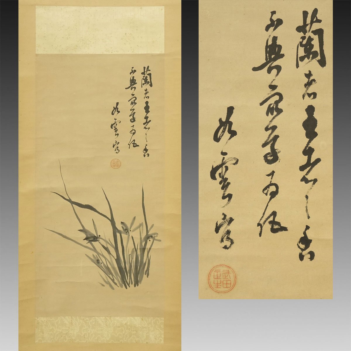 武田耕雲斎(如雲)「書」掛軸 紙本 箱書き タトウ箱付き インショップ