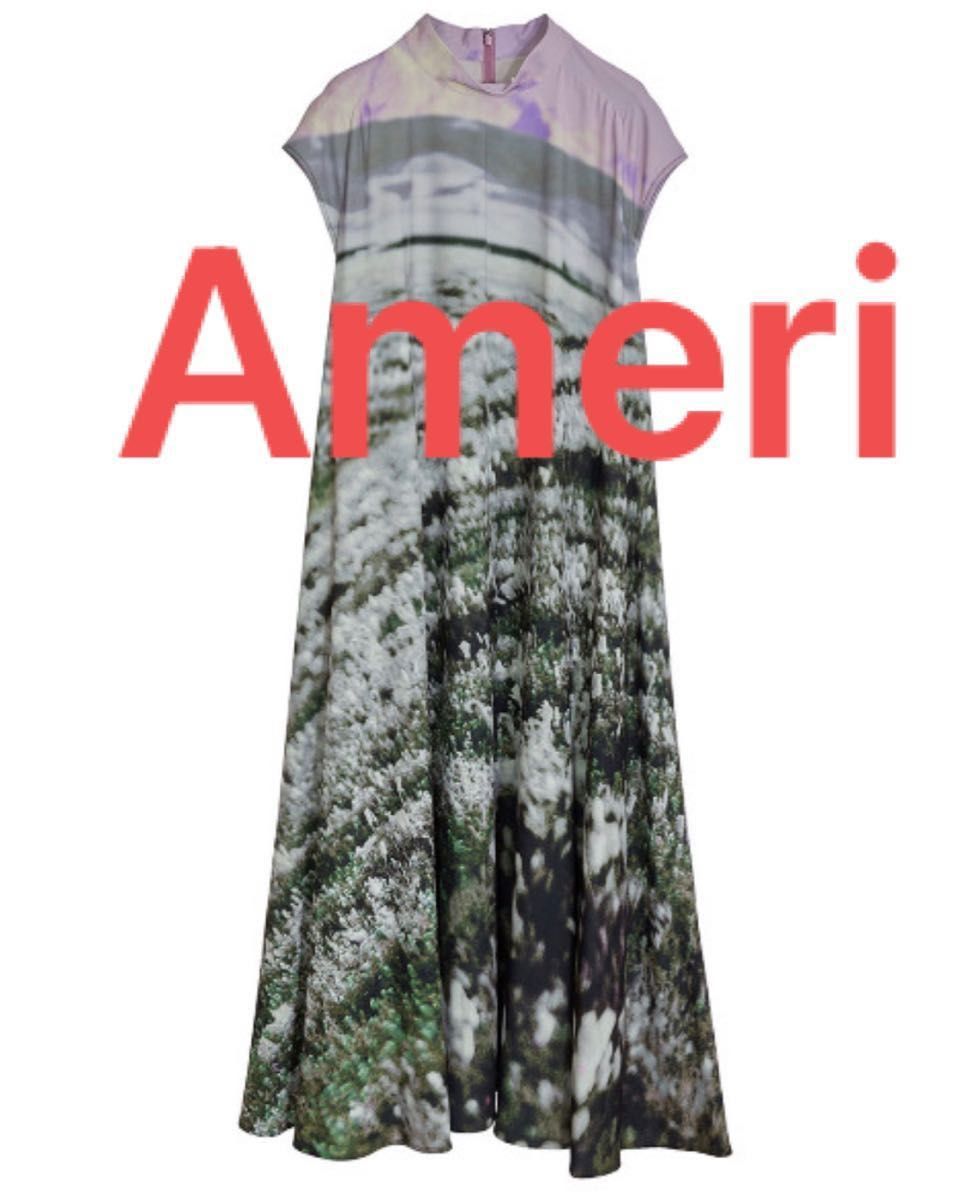 美品】AMERI アメリヴィンテージ DOT SHEER FLARE DRESS ボルドー