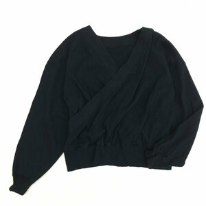 ●KURO クロ ストレッチ コットン ニット セーター 1(M) 黒 ブラック 日本製 レディース 女性用 婦人 国内正規品