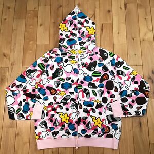 ★激レア★ KAWS × BAPE animal kingdom パーカー Mサイズ Pink a bathing ape full zip hoodie カウズ エイプ ベイプ マイロ milo na2q