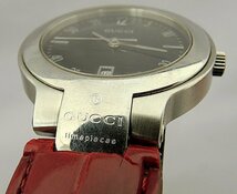 GUCCI 8900M グッチ メンズ 35mm クオーツ デイト ステンレス 他社バンド 中古品　Battery　_画像8