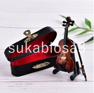 XV035: ★人気商品★8cm 木製 楽器コレクション ミニバイオリン ミニチュア