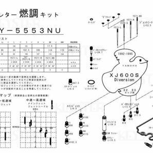 ■FY-5553NS/U XJ600S ディバージョン 1992-1995年 キャブレター リペアキット キースター 燃調キット ２の画像4