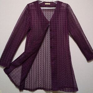 ロング丈 レースジャケット はおりもの 総レース シアートップス シースルー