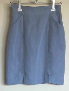 麻混 LANEROSSI SPORT ラネロッシアルファキュービック ライトブルー スリットスカート 日本製