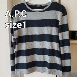 A.P.Cアーペーセーcollarグレー/ネイビー size1