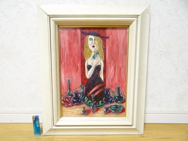 Rare Vintage Authentic Ryuji Noda Fortune Telling Autograph Tsubaki Modern Gallery Painting Handwritten Oil Painting Illustration Original Item, artwork, painting, portrait