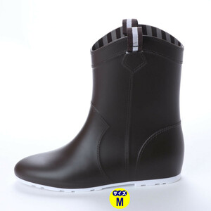  new goods [18034-BRN-M]M size 23.0cm~23.5cm lady's middle height rain boots, rain shoes, boots, Secret boots, stock one . sale 