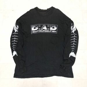 【送料360円】USED 長袖Tシャツ ロンT 袖プリント 男性用 メンズ 32 古着 AB112