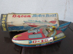 [Dream Motor Boat D-196] Tin/Toy/Vintage/Antique/Внешняя коробка