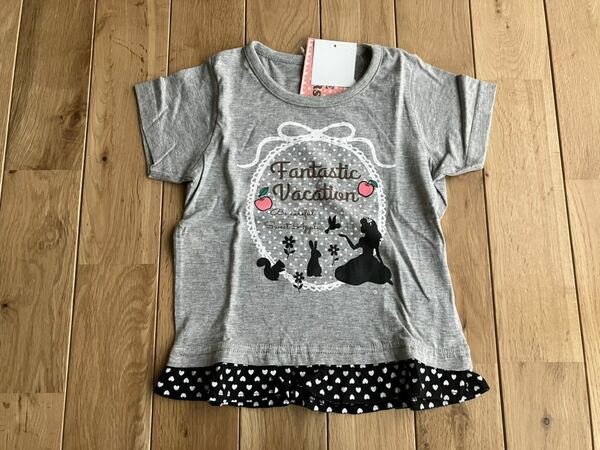 新品 女の子 キッズ 半袖 Tシャツ 110センチ グレー