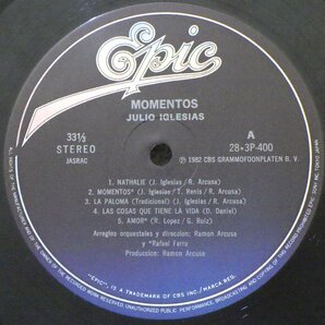 LP レコード 帯 JULIO IGLESIAS フリオ イグレシアス momentos 愛の瞬間 黒い瞳のナタリー 【E-】 E3368Dの画像5