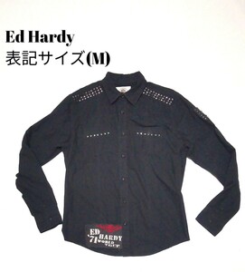 #メンズ(トップス)【Ed Hardy】★エド・ハーディー★長袖シャツ★ロック系シャツ等にも★表記サイズ(M)★送料無料★ag-2