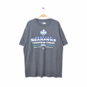 【送料無料】 NFL シアトルシーホークス Tシャツ 灰 チャコール SEATTLE SEAHAWKS アメフト アメリカンフットボール メンズL 古着 @BZ0018