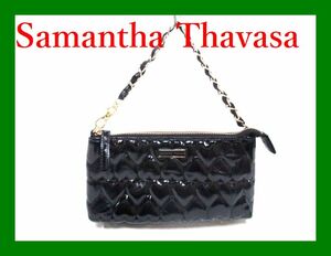 1999円 Samantha Thavasa ショルダーバッグ 黒 ハートキルティング 豹柄