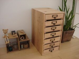 * size modification possibility *A4 nameplate 7 step drawer ②/ natural wood * wooden document case Country order possibility order possible size modification possible 