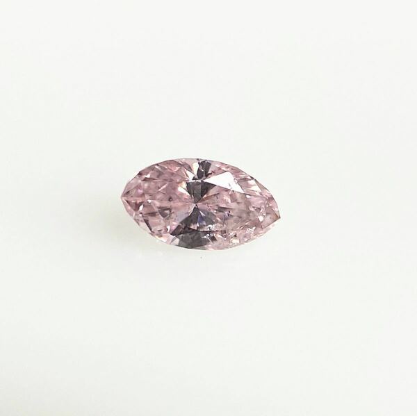 ０．０４５ct　ＦＡＮＣＹ　ＰＵＲＰＬＩＳＨ　ＰＩＮＫ　Ｉ１　ペアシェイプ　ピンクダイヤモンドルース