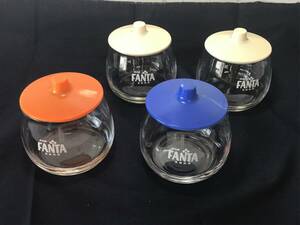 昭和レトロ 当時物 drink FANTA 蓋つきグラス 4個 ノベルティ 非売品 ファンタ コップ コレクション 