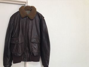 70s80sヴィンテージ MADE IN USA アメリカ製ゴールデンベアGOLDENBEAR G1タイプG-1レザージャケットJKTsize40スコービルジッパー