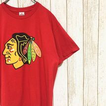 NHL Chicago Blackhawks シカゴ・ブラックホークス ジョナサン・トーズ プリント Tシャツ L USA古着 アメリカ古着_画像1