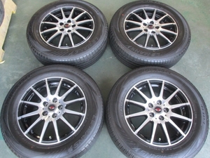 ウェッズ　ＴＥＡＤ　ダンロップ　ルマンＶ　１９５／６５Ｒ１５　２０２１年　７～８分山　PCD100/5H　プリウス等