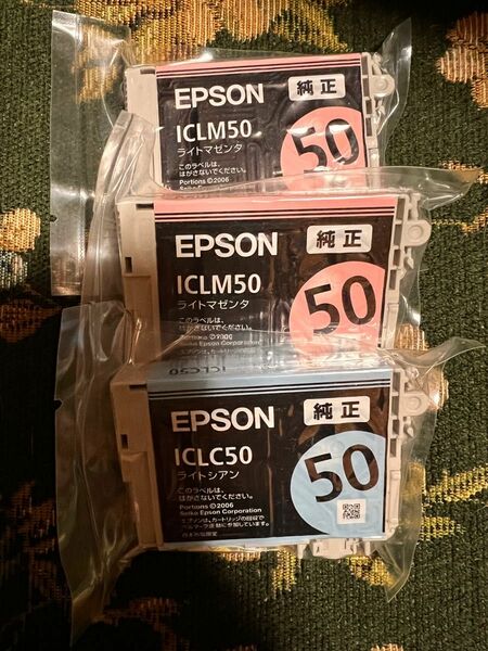 EPSON 純正　ICLM50 ライトマゼンタ　ICLC50 ライトシアン 純正インク　3本セット