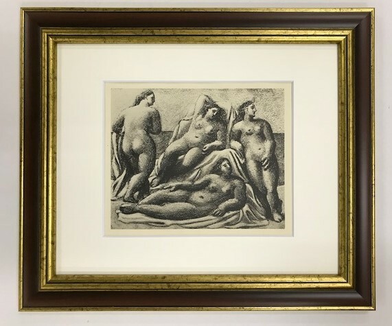 【特価】　≪　　パブロ・ピカソ　　≫　　コロタイプ版画　　GIRLS　 BATHING　　1930年　　 PABLO　PICASSO