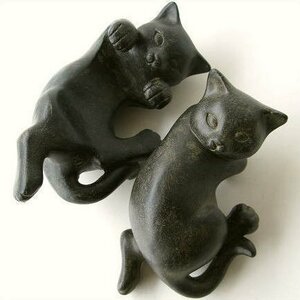 猫 ネコ ねこ 置物 置き物 雑貨 かわいい 可愛い オブジェ アジアン雑貨 やんちゃな2匹の子ネコ 送料無料(一部地域除く) swa4726