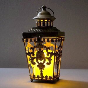  lantern LED candle tin plate objet d'art candle holder LED candle attaching lantern ala Beth k free shipping ( one part region excepting ) hal6591