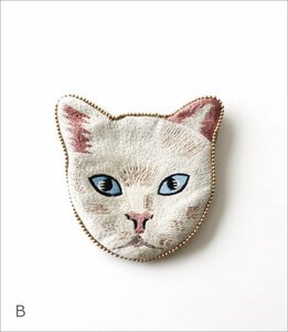 ポーチ 小物入れ おしゃれ 刺繍 猫 ねこ かわいい メイクポーチ キャット刺繍ポーチ B 【Bタイプ】 送料無料(一部地域除く) kan3750b