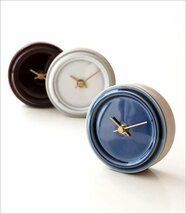 置き時計 おしゃれ アナログ 陶器 かわいい シンプル 美濃焼 日本製 陶器とウッドの置時計 【Aカラー】 送料無料(一部地域除く)ssk4546a_画像3