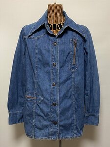 ★USED USA/70s VINTAGE/COVERALL/DENIM JACKET/FALCON ZIPPER/WOMAN/カバーオール/デニムシャツジャケット/女性用/ビンテージ/古着★