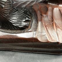 熊の人形とガラスケースセット　北海道　木彫り　八雲　アイヌ　置物　インテリア　ガラスケースのサイズ:26.5cm 37×29.5×26.5cm_画像7