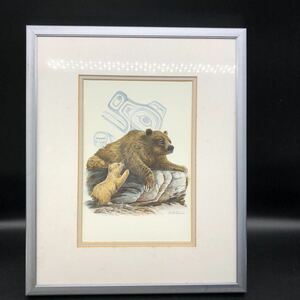 Art hand Auction 苏·科尔曼的水彩画 带框尺寸 34 x 28 x 2cm SZ24, 绘画, 水彩, 动物画