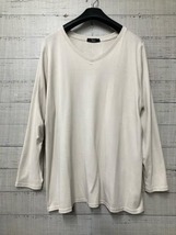 新品☆6L♪黒・ベージュ・グリーン系♪綿Vネック長袖Tシャツ3枚♪ロンT☆s625_画像3