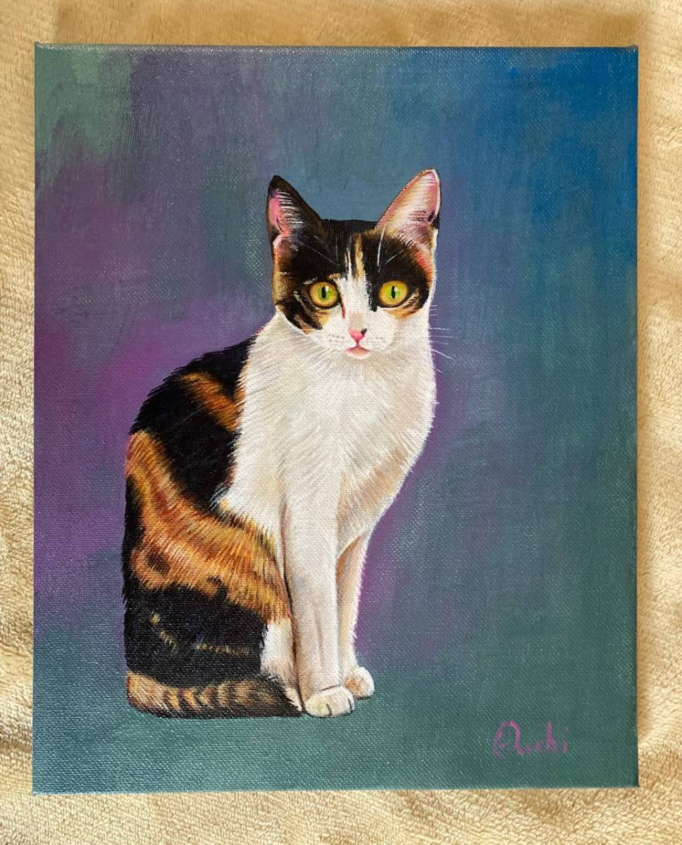 驚きの安さ おてごろ価格 美術品 松任谷国子 猫と私 油絵 F4号