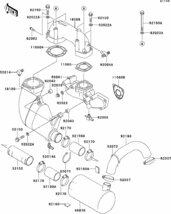 Kawasaki 900STX'05 OEM section (Mufflers) parts Used [K1808-45]_画像3