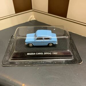 コナミ 絶版名車コレクション マツダ キャロル（KPDA）1962 青　水色　1/64スケール、元箱付き