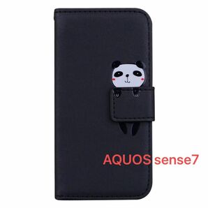 aquos アクオス sense7 ケース 手帳 パンダプリント