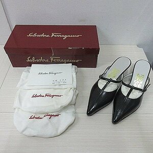 ◆美品◆ Salvatore Ferragamo サルバトーレフェラガモ ミュール 0210101 ブラック サイズ4 1/2cm パンプス レディース シューズ袋 箱付き