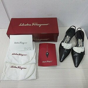 ◆ Salvatore Ferragamo サルバトーレフェラガモ ミュール 0229706 ブラック サイズ4 1/2cm パンプス レディース シューズ袋 箱付き ◆