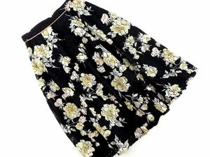 ネコポスOK MISCH MASCH ミッシュマッシュ 花柄 総レース フレア スカート size36/紺 ■◇ ☆ dca9 レディース