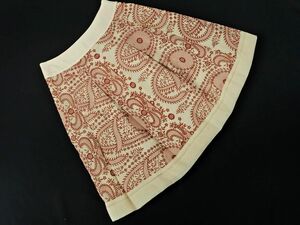 ネコポスOK シンプリシティエ 刺繍 Aライン 台形 スカート size36/ベージュｘ赤 ■◇ ☆ dcc3 レディース