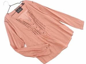 ネコポスOK MAISON SCOTCH メゾンスコッチ Vネック 総柄 プルオーバー シャツ size2/ピンク ■◇ ☆ dcc8 レディース