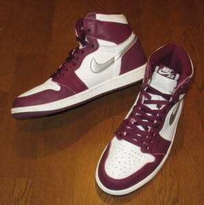 NIKE AIR JORDAN 1 RETRO HIGH OG bordeaux 555088-611 28.5cm US10.5 (検索用 ナイキ エア ジョーダン ハイ ボルドー 555088 611