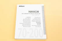 ★美品★ Nikon ニコン AF-S 70-200mm f/4G ED VR 取扱説明書 (kr-538)_画像1