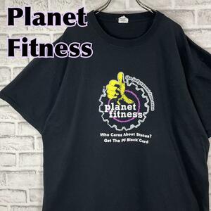 Planet Fitness プラネットフィットネス 企業Tシャツ 半袖 ジム センターロゴプリント 輸入品 春服 夏服 海外古着 会社 運動 トレーニング