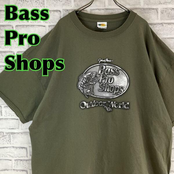 【3XL】Bass Pro Shops バスプロショップス センターロゴ Tシャツ 半袖 輸入品 春服 夏服 海外古着 釣り フィッシング アウトドア 魚 企業