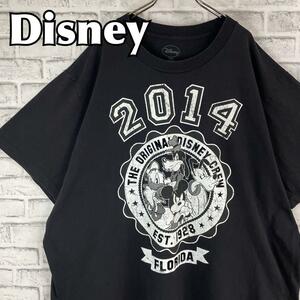 【3XL】Disney ディズニー フロリダ 一部フェルトロゴ Tシャツ半袖 輸入品 春服 夏服 海外古着 プリント キャラクター ミッキー