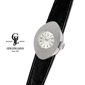ヴィンテージ ロレックス カメレオン アーモンド 2001 18番 WG/革 レディース 手巻 時計